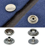120PCS 15mm Stainless Steel Snap Fasteners Press Studs Cap Button Boat