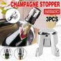 3X Stainless Steel Sparkling Wine Stopper Champagne Stopper Bubble Fizzy Bottles