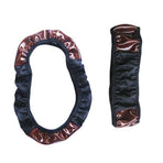 PU Leather Car Steering Wheel Cover With Mahogany Pattern 38cm Anti Slip Grip