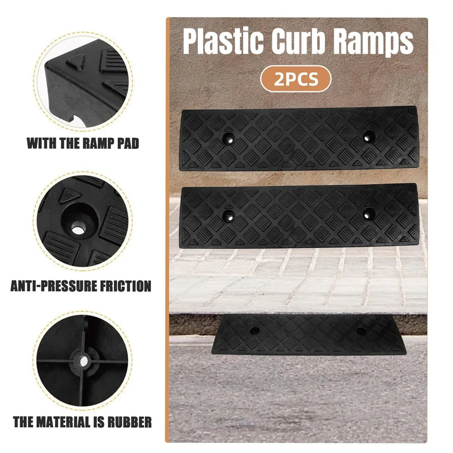 Uphill Step Ramp Pad 2PCS Plastic Slope Threshold Ramp Pad For Driveway Support