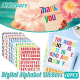 10pcs Letter Stickers Colorful DIY Scrapbooking Water Bottle Greeting Cards - Dark Blue - Front View