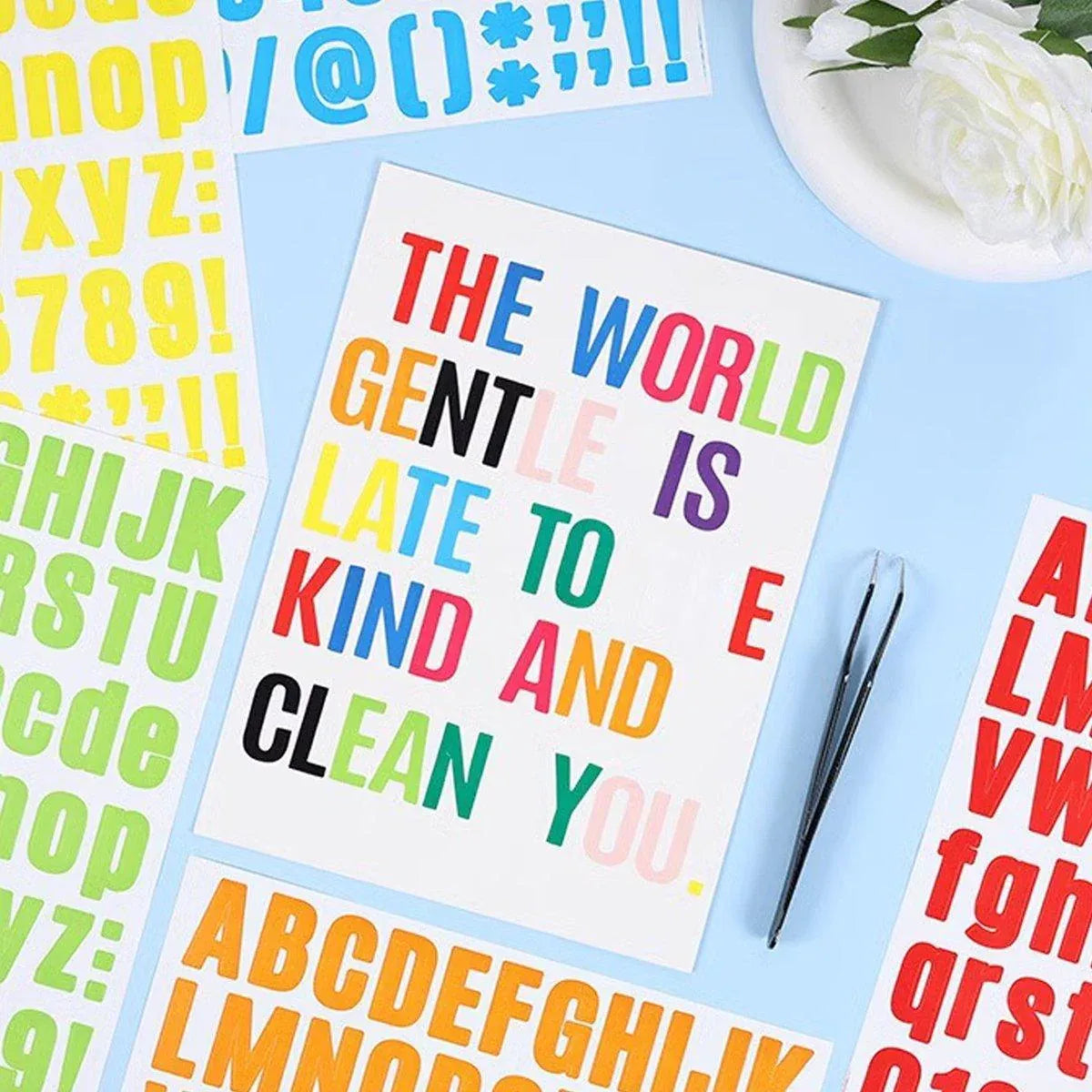 10pcs Letter Stickers Colorful DIY Scrapbooking Water Bottle Greeting Cards - Dark Blue