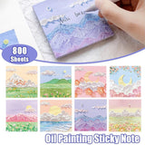 800 Sheets Colorful Oil Painting Sticky Notes Memo Pads Self-Adhesive Notes - 3# - Front View