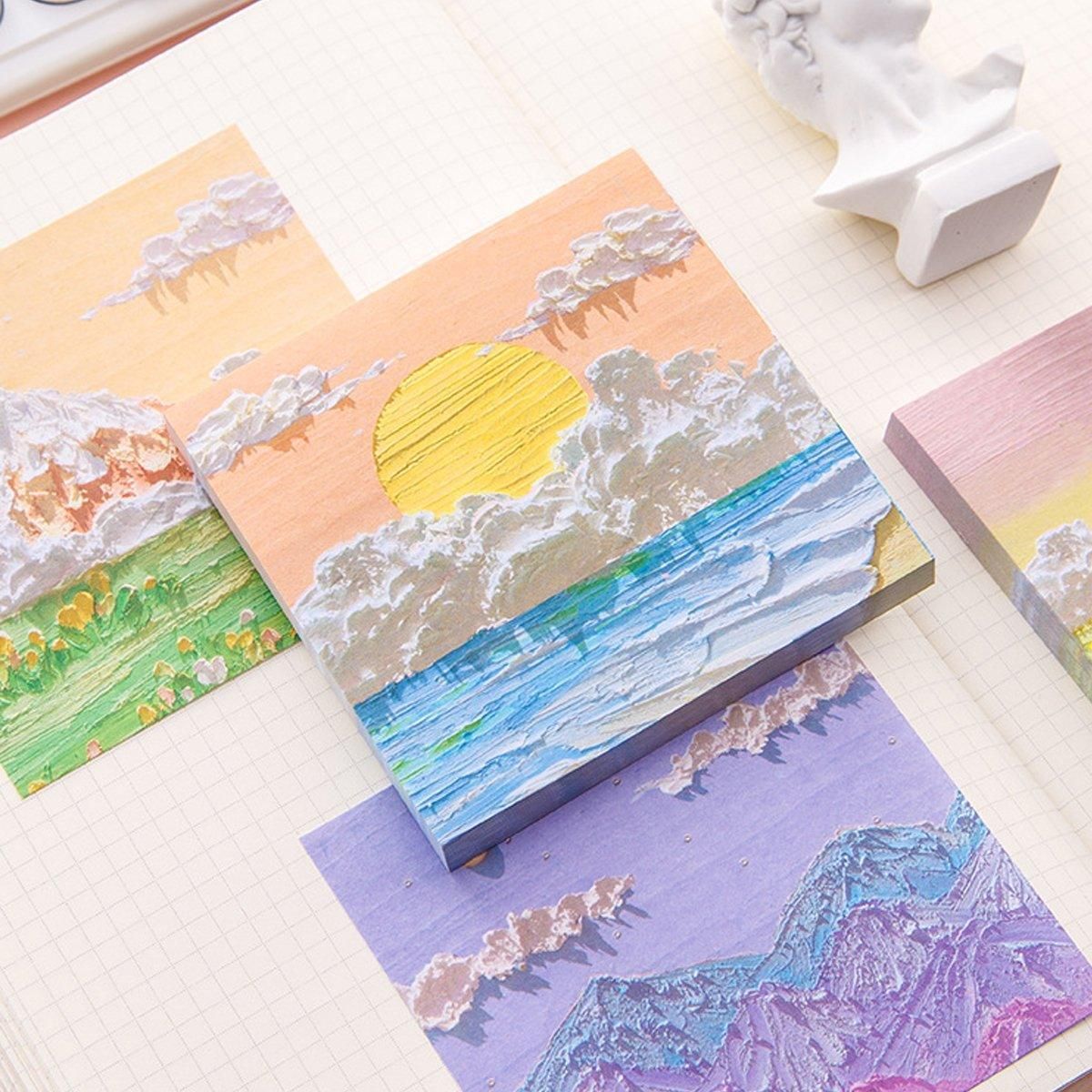 800 Sheets Colorful Oil Painting Sticky Notes Memo Pads Self-Adhesive Notes - 3#
