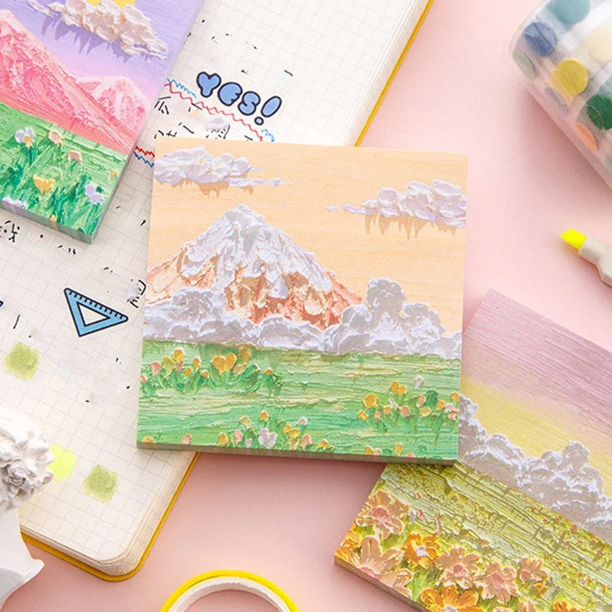 800 Sheets Colorful Oil Painting Sticky Notes Memo Pads Self-Adhesive Notes - 5#