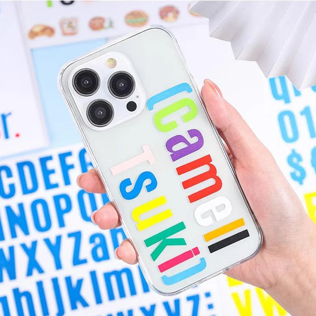 10pcs Letter Stickers Colorful DIY Scrapbooking Water Bottle Greeting Cards - White