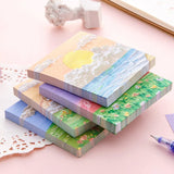 800 Sheets Colorful Oil Painting Sticky Notes Memo Pads Self-Adhesive Notes - 8# - Rear View