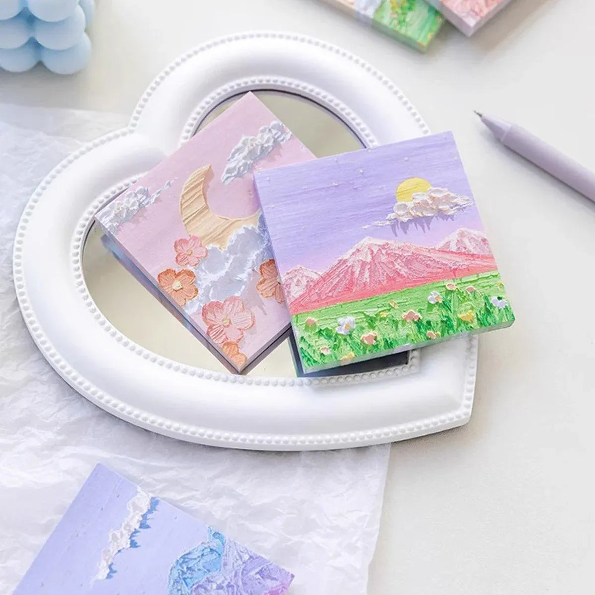 800 Sheets Colorful Oil Painting Sticky Notes Memo Pads Self-Adhesive Notes - 8#