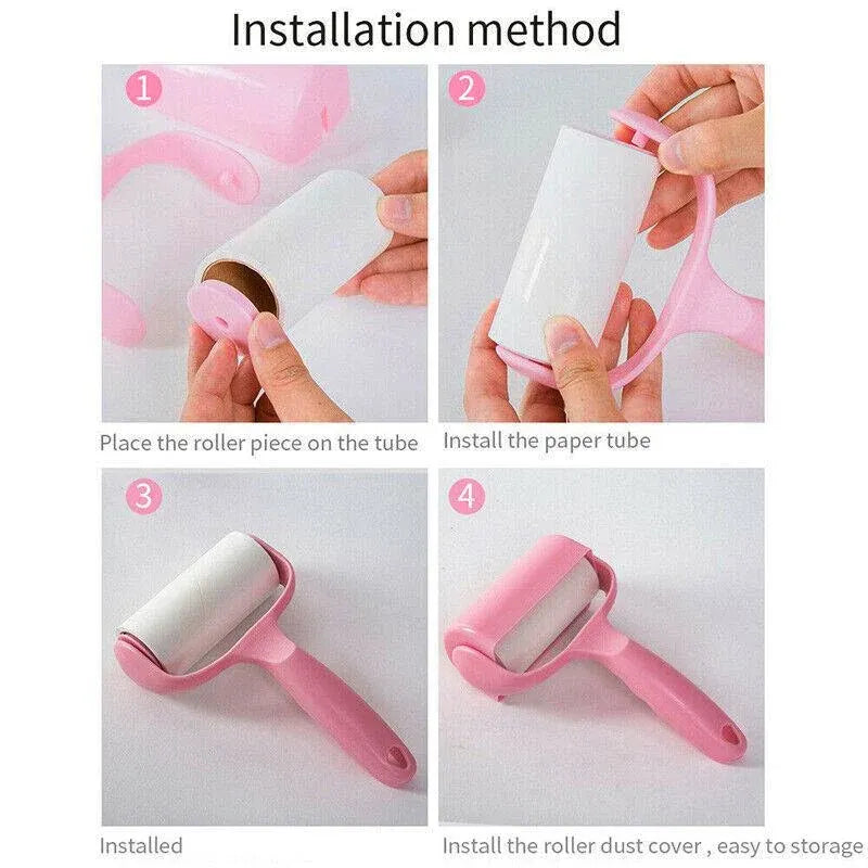 Sticky Lint Roller & 6 Refill Pet Dog Cat Hair Remover Clothes Car Dust Cleaning