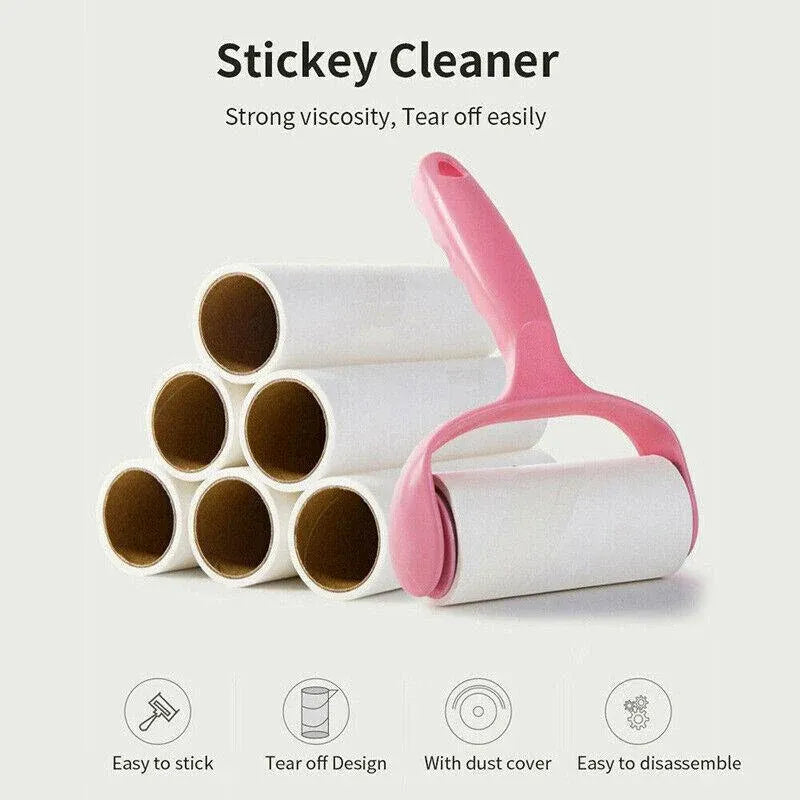 Sticky Lint Roller & 6 Refill Pet Dog Cat Hair Remover Clothes Car Dust Cleaning