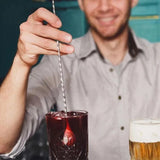 Stainless Steel Bar Wine Cocktail Mixing Twist Spoon Long Handle Drink Stirring - Close-Up Angle