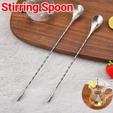 Stainless Steel Bar Wine Cocktail Mixing Twist Spoon Long Handle Drink Stirring - Extra Image