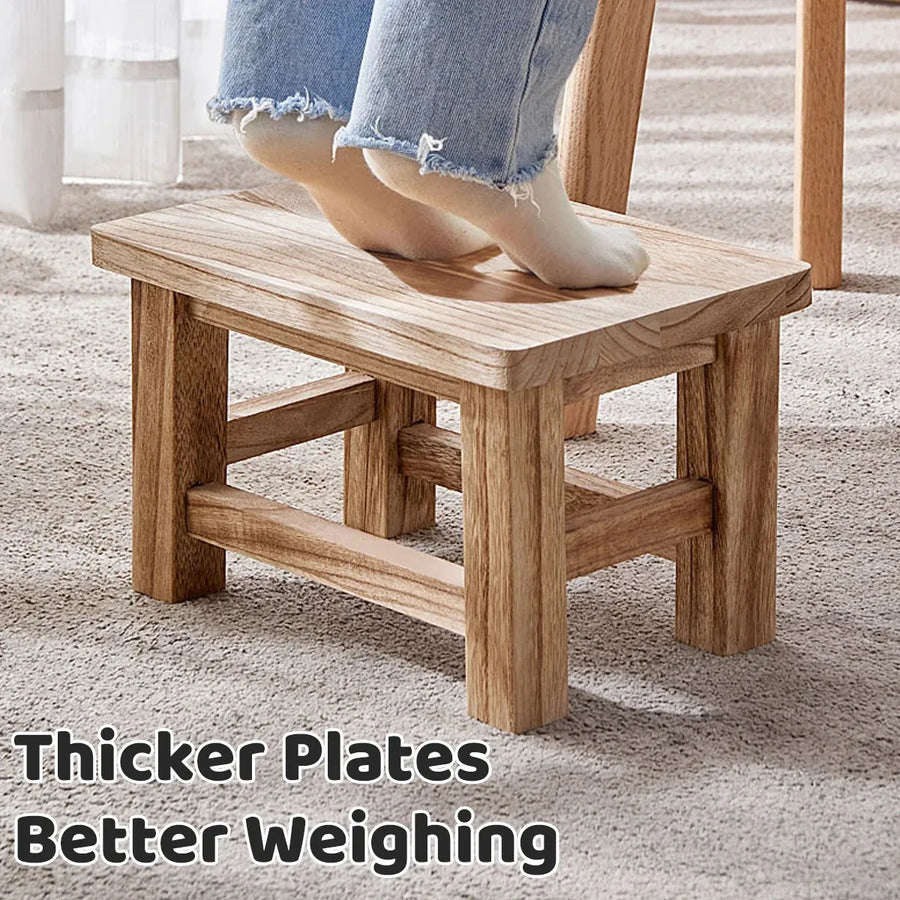 Solid Wood Small Bench Living Room Low Stool Shoe Bench Sturdy Space Saving