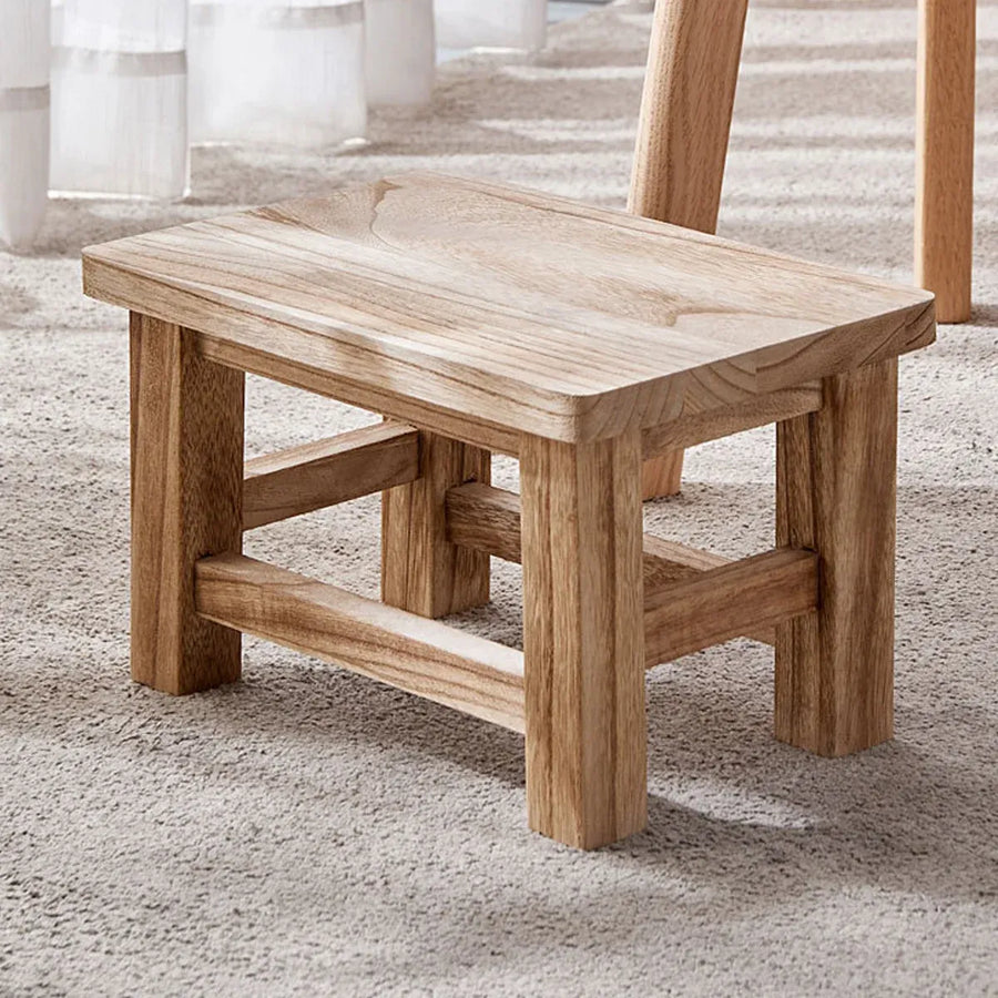 Solid Wood Small Bench Living Room Low Stool Shoe Bench Sturdy Space Saving