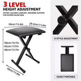 Electronic Organ Stool Three Level Adjustable Foldable Performance Chair Music - Side View