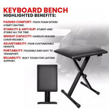 Electronic Organ Stool Three Level Adjustable Foldable Performance Chair Music - Extra Image