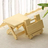 Portable Multi Purpose Foldable Low Stool Durable Space Saving For Home Outdoor - Rear View
