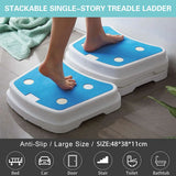Stackable Bathroom Footstool Shower Seat Anti-Slip Durable Safe - Rear View