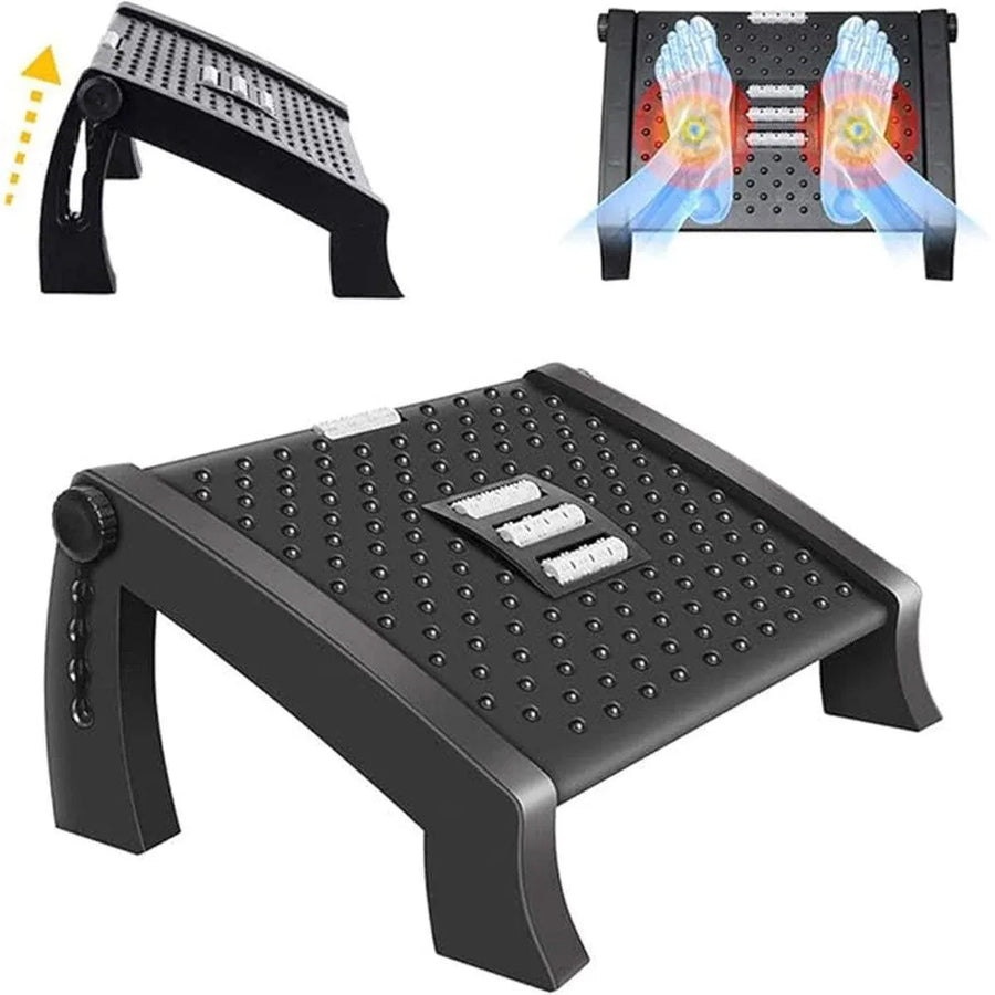 1PC Adjustable Office Foot Rest Pedal Stool Sofa Leg Support for Home or Desk Use - Grey