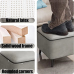 Household Light Luxury Door Shoe Bench Sofa Bench Solid Wood Leather Stool - Orange-L
