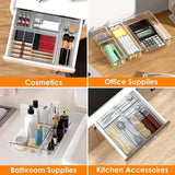 Transparent Plastic Drawer Organiser Set Multifunctional Desktop Storage Box - 13PCS - Top-Down View