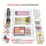 Transparent Plastic Drawer Organiser Set Multifunctional Desktop Storage Box - 13PCS - Low Angle