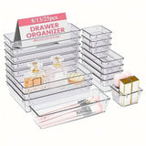 Transparent Plastic Drawer Organiser Set Multifunctional Desktop Storage Box - 13PCS - Extra Image