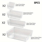 Transparent Plastic Drawer Organiser Set Multifunctional Desktop Storage Box - 13PCS - Extra Image