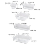 Transparent Plastic Drawer Organiser Set Multifunctional Desktop Storage Box - 13PCS - Side View
