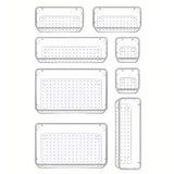 Transparent Plastic Drawer Organiser Set Multifunctional Desktop Storage Box - 13PCS - Rear View