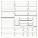 Transparent Plastic Drawer Organiser Set Multifunctional Desktop Storage Box - 13PCS - Low Angle