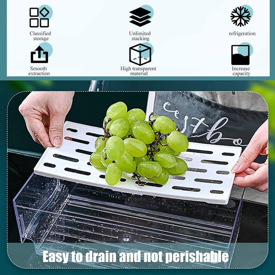 Kitchen Fridge Drawer Organiser Storage Boxes Refrigerator Storage Containers - 14cm