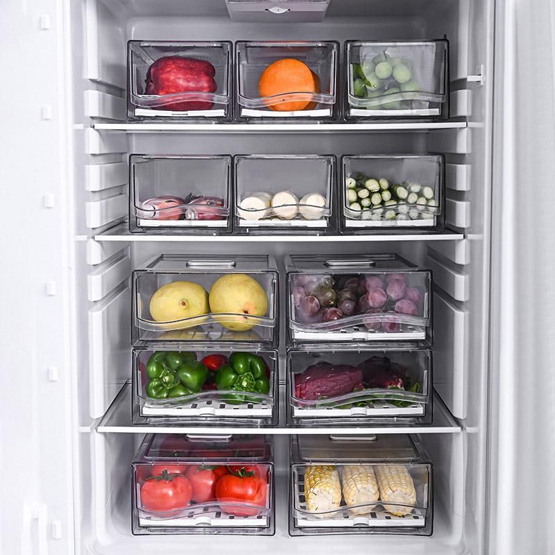 Kitchen Fridge Drawer Organiser Storage Boxes Refrigerator Storage Containers - 14cm