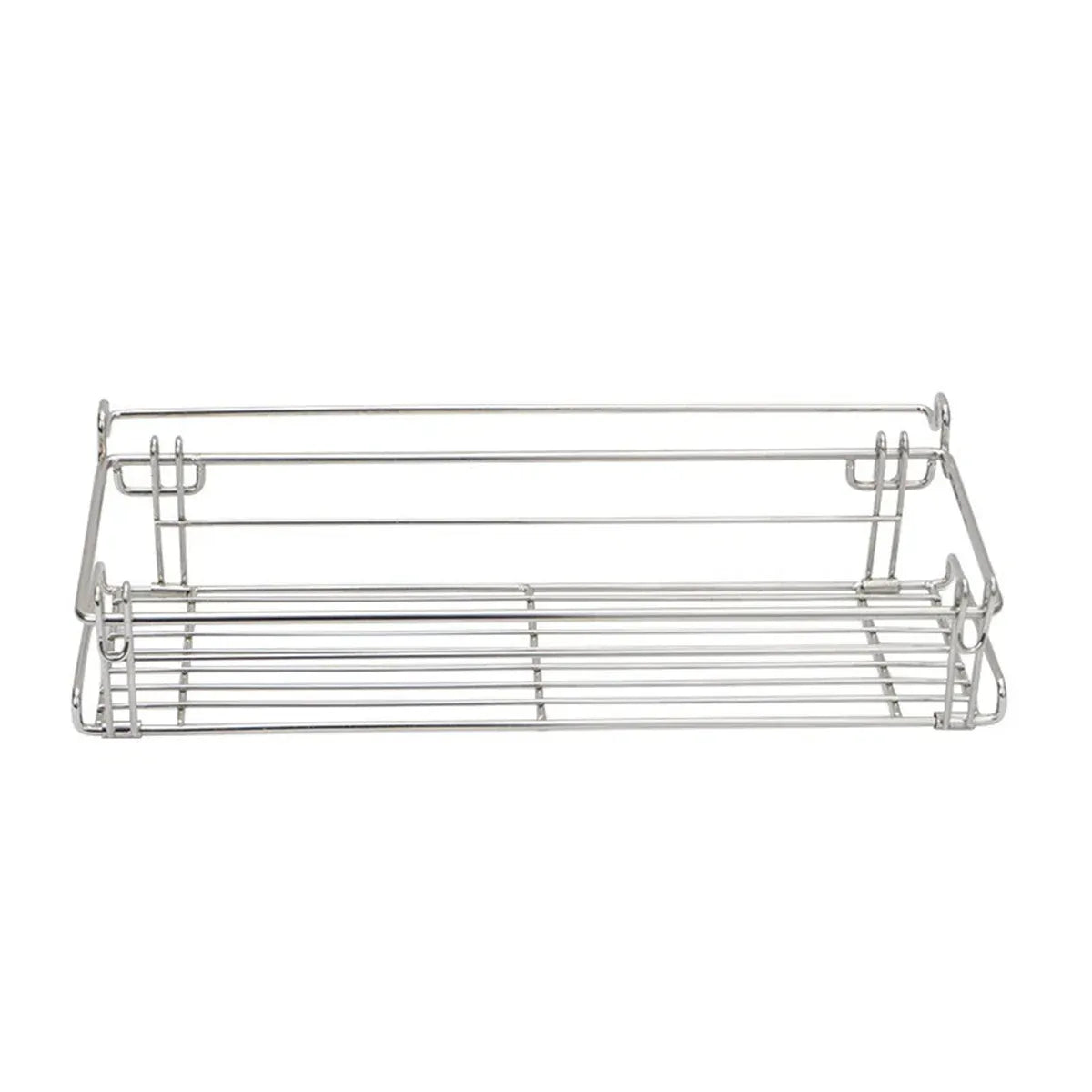 Folding Table Extension Rack Outdoor Camping Storage Shelf With Hanging Basket