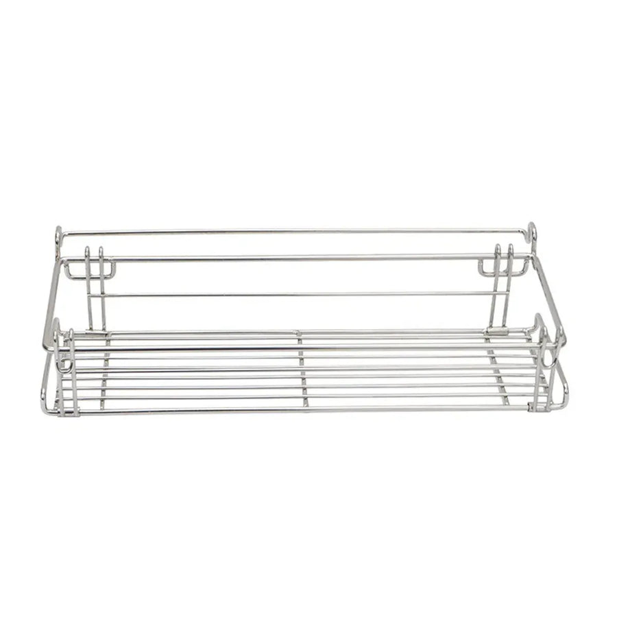 Folding Table Extension Rack Outdoor Camping Storage Shelf With Hanging Basket
