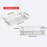 Folding Table Extension Rack Outdoor Camping Storage Shelf With Hanging Basket - Side View