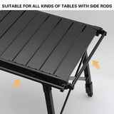 Folding Table Extension Rack Outdoor Camping Storage Shelf With Hanging Basket - Close-Up Angle