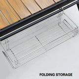 Folding Table Extension Rack Outdoor Camping Storage Shelf With Hanging Basket - Extra Image