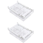 2Pcs Refrigerator Storage Drawer Fridge Organizer Rack Kitchen Egg Holder Space - 4 Grids
