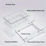 2Pcs Refrigerator Storage Drawer Fridge Organizer Rack Kitchen Egg Holder Space - 4 Grids
