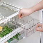 2Pcs Refrigerator Storage Drawer Fridge Organizer Rack Kitchen Egg Holder Space - 4 Grids
