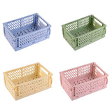 4PCS Collapsible Plastic Storage Box Desktop Organizer Basket Storage Container - Front View