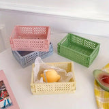 4PCS Collapsible Plastic Storage Box Desktop Organizer Basket Storage Container - Top-Down View