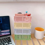 4PCS Collapsible Plastic Storage Box Desktop Organizer Basket Storage Container - 45-Degree Angle