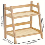 Multi Tier Desktop Storage Shelf Organizer Rack for Home Office and Study Use - Side View