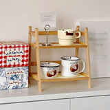 Multi Tier Desktop Storage Shelf Organizer Rack for Home Office and Study Use - Top-Down View