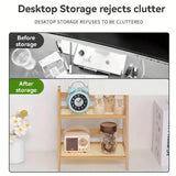 Multi Tier Desktop Storage Shelf Organizer Rack for Home Office and Study Use - Rear View