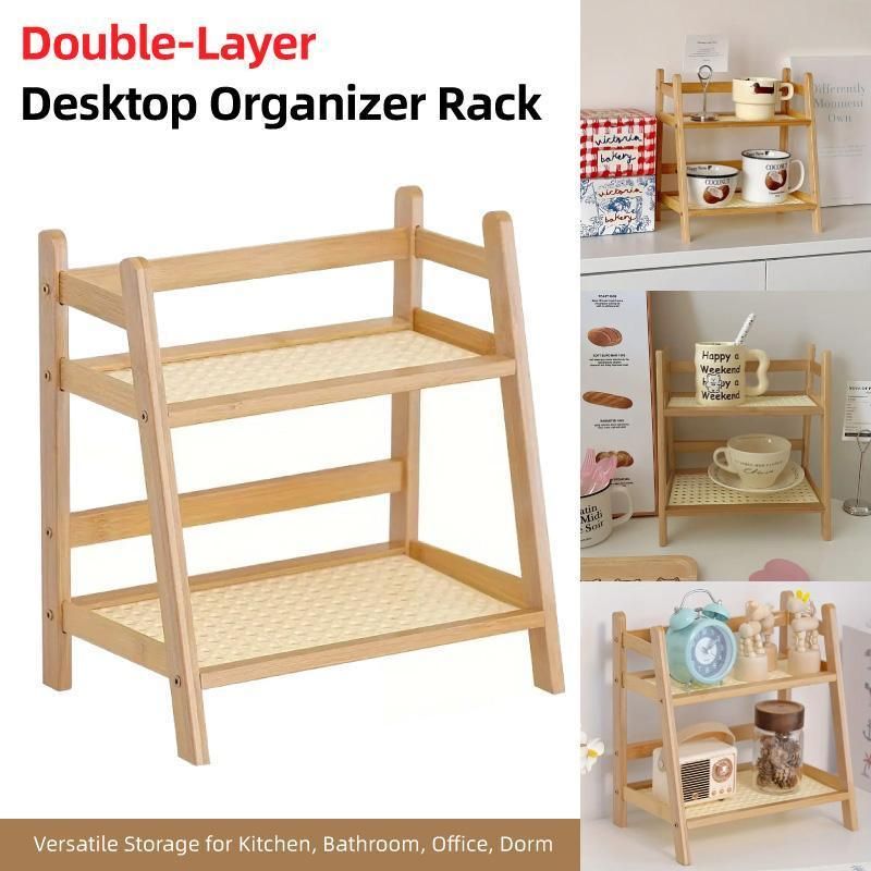 Multi Tier Desktop Storage Shelf Organizer Rack for Home Office and Study Use