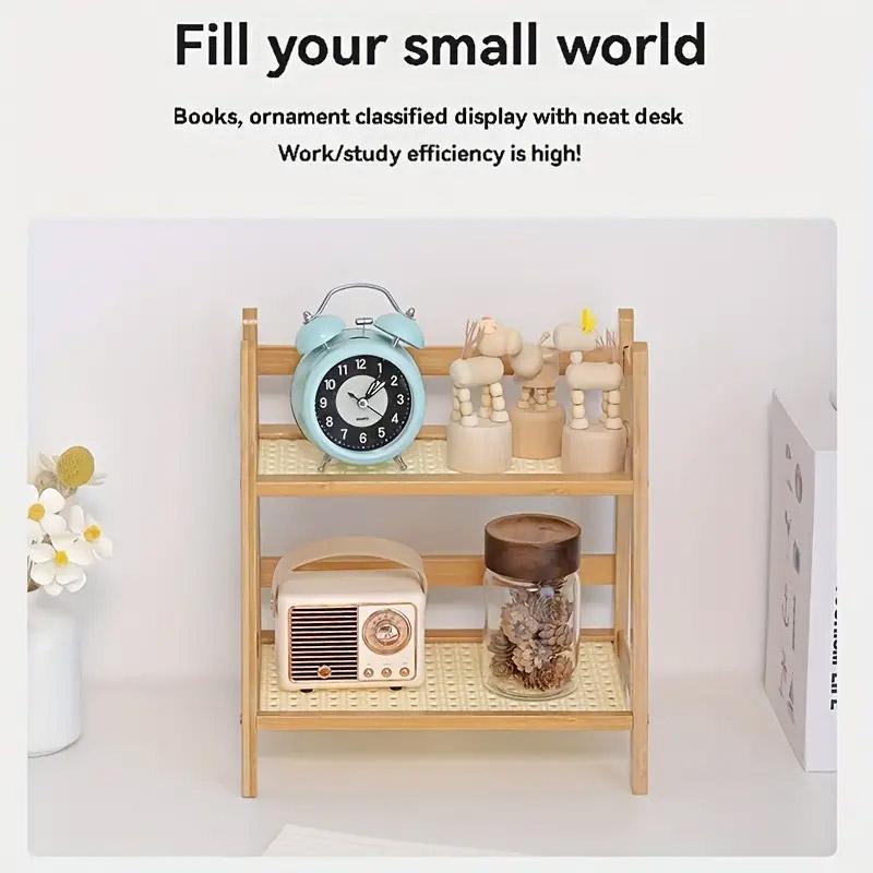 Multi Tier Desktop Storage Shelf Organizer Rack for Home Office and Study Use