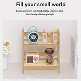 Multi Tier Desktop Storage Shelf Organizer Rack for Home Office and Study Use - 45-Degree Angle